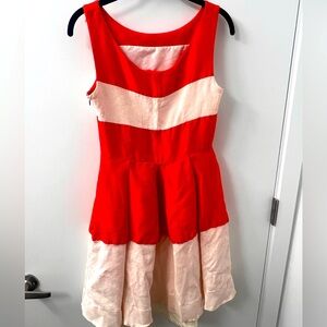 Kate Spade Orange-y Red & White Stripe Dress Sz. 4